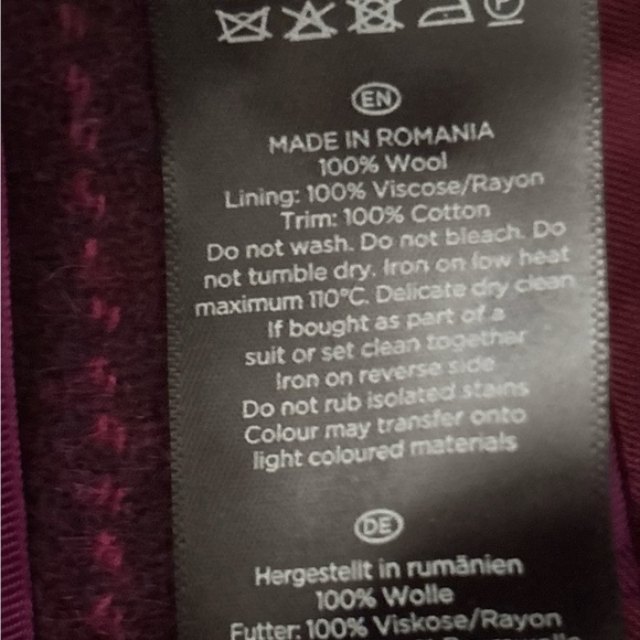 HOBBS London short wool blazer, double breasted at the waist, size 6, maroon NEW - Picture 10 of 10